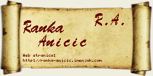 Ranka Aničić vizit kartica